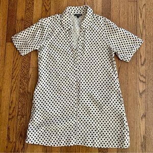 J. Crew Black and White Polka Dot linen Dress